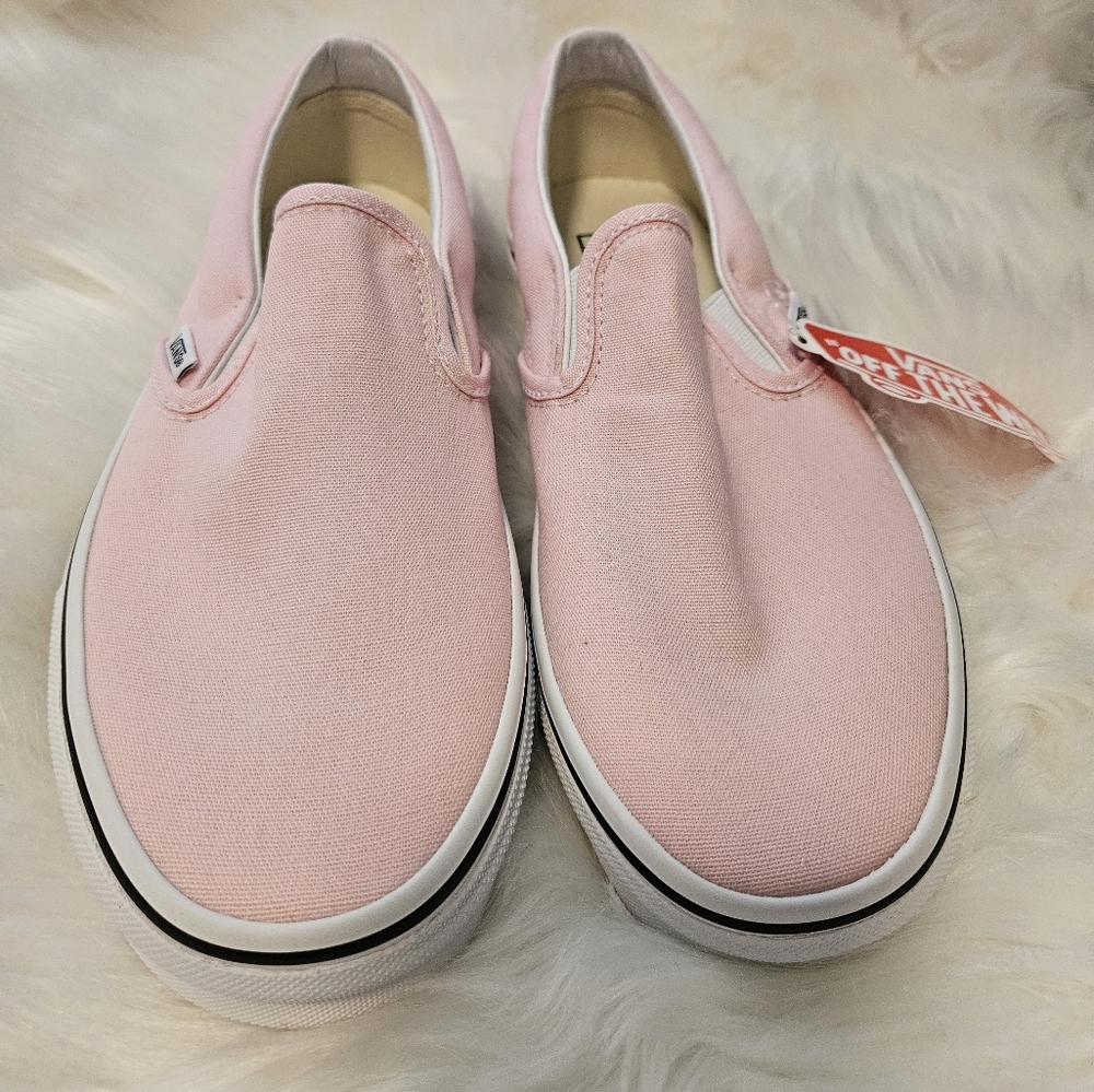 Vans Classic Slip-On Shoes (Blushing/True White) - Mens SIZE 6.5